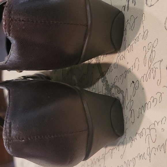 Brown Leather Size 8M Wedges - Picture 3 of 5